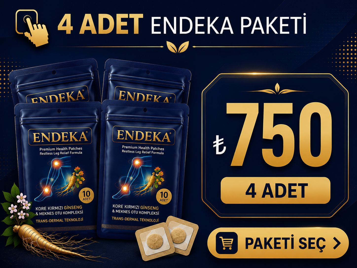 4 Adet Endeka paketi 750 TL